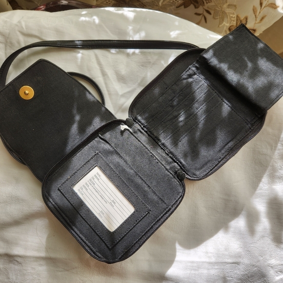 Square Dark Blue Vintage Leather Purse - Picture 5 of 7